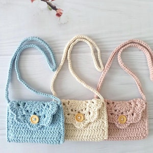 children's bag, Download pdf crochet pattern, illustrated description of children's shoulder bag - Digital download
