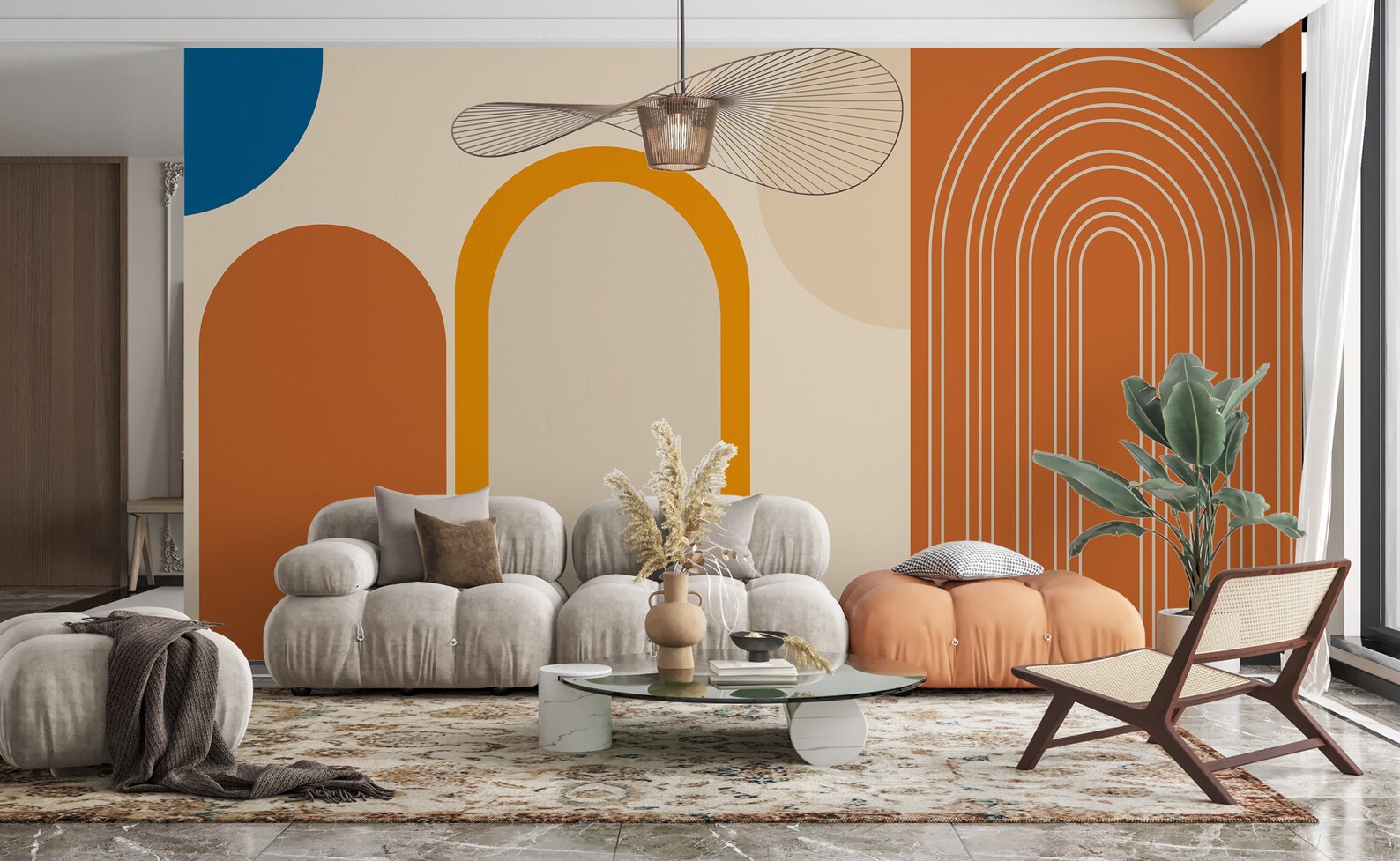 RETRO ARTDECO WALLPAPER. Boho Wallpaper. Bohemian - Etsy