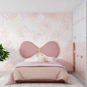 PAPIER PEINT RÉTRO ROSES. Papier peint vintage. Décoration murale florale. Papier peint moderne. Papier peint fleurs romantiques. Papier mural floral aquarelle.