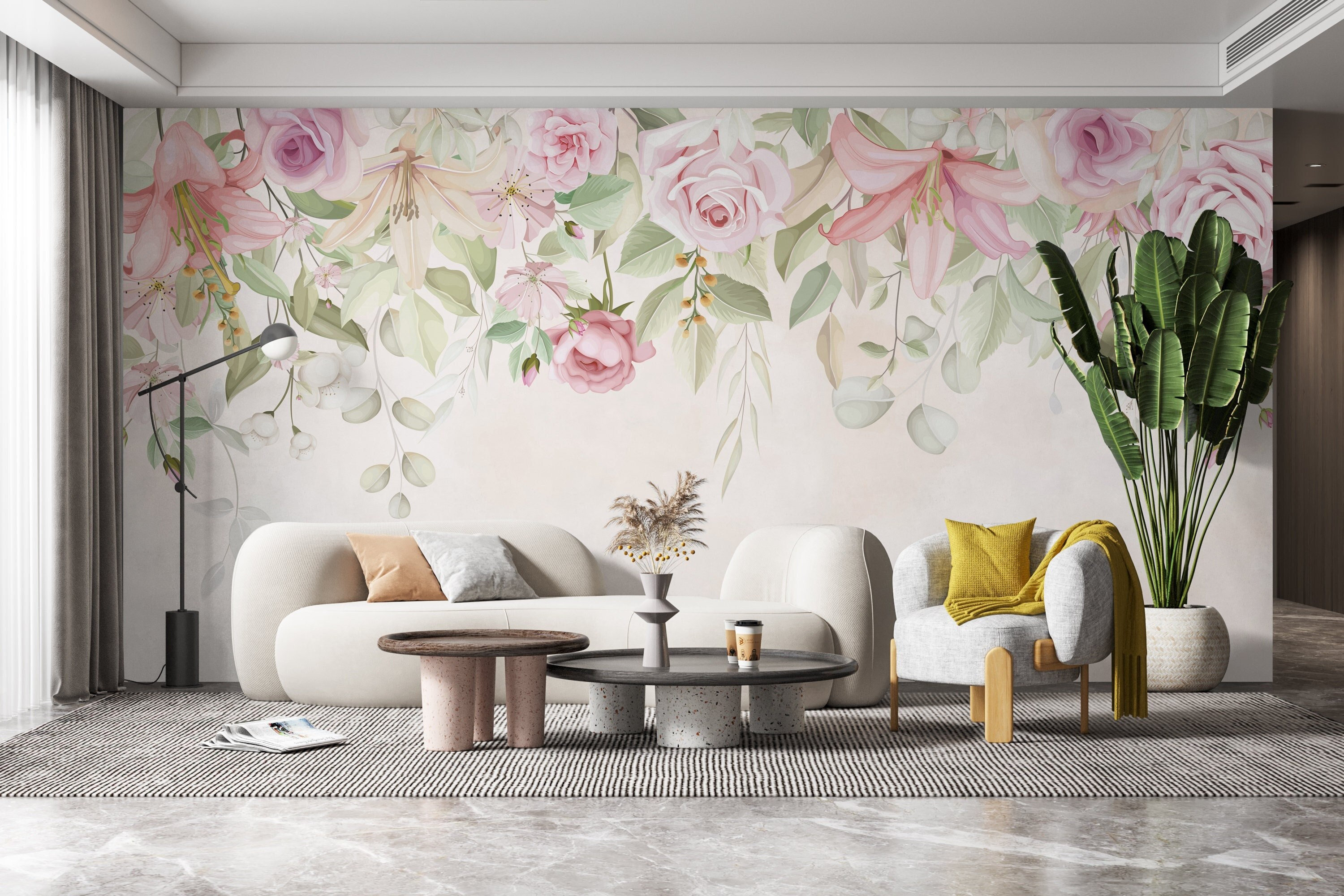 Large Flower Wallpaper Mural  Floral Design Wallpaper UK