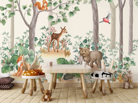 Papel Pintado Infantil Animales Selva