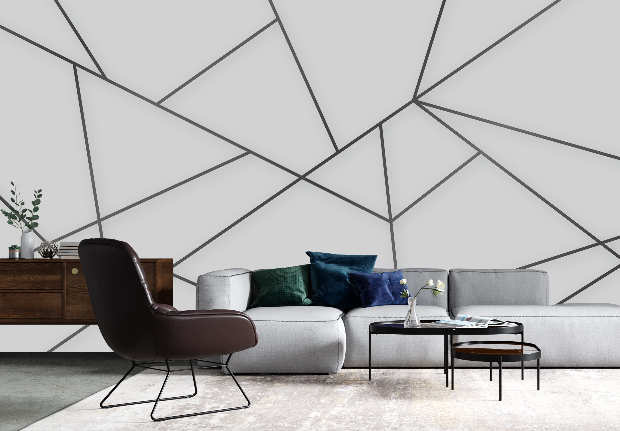 MODERN GEOMETRIC WALLPAPER Industrial Design Wallpaper Abstract 