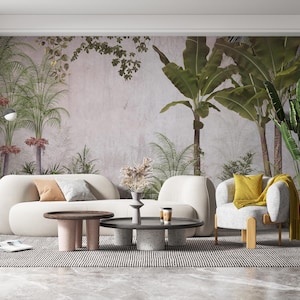 Tropical Forest Wallpaper: Modern Exotic Banana Leaf Wall Mural