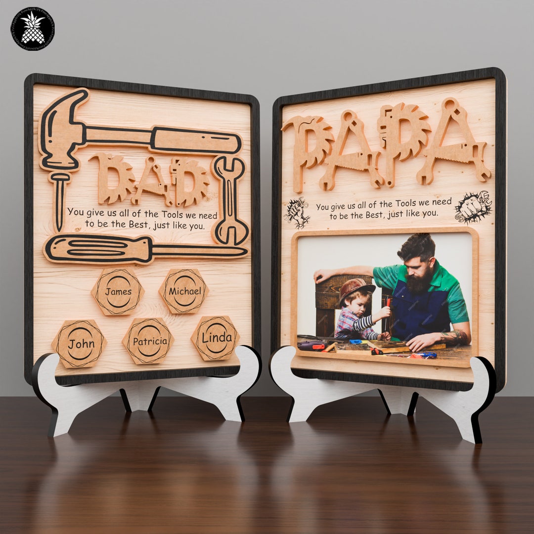 Laser Cut Svg,personalized Dad Tools Wood Sign Father's Day Svg,dad ...