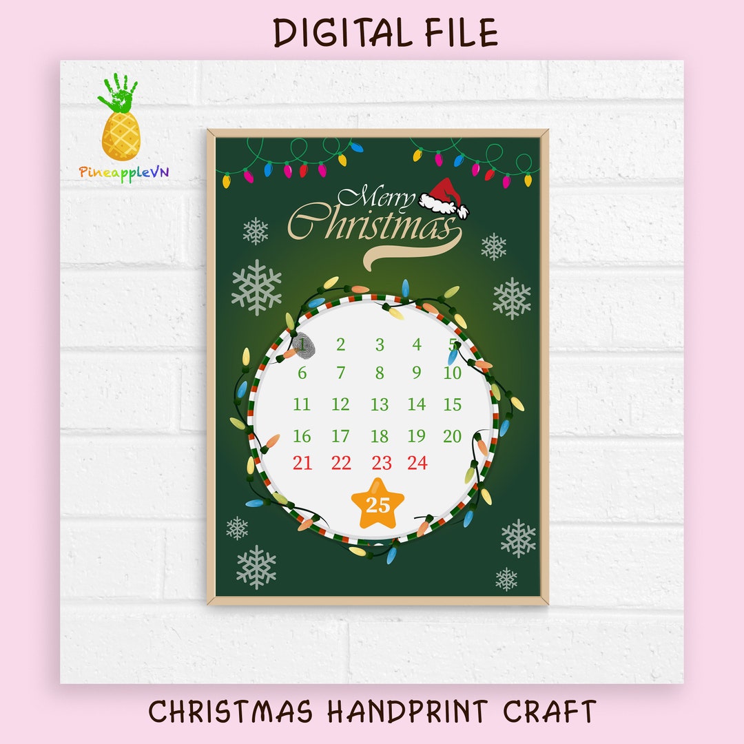 Calendar Christmas Handprint Craft Calendar Christmas Etsy