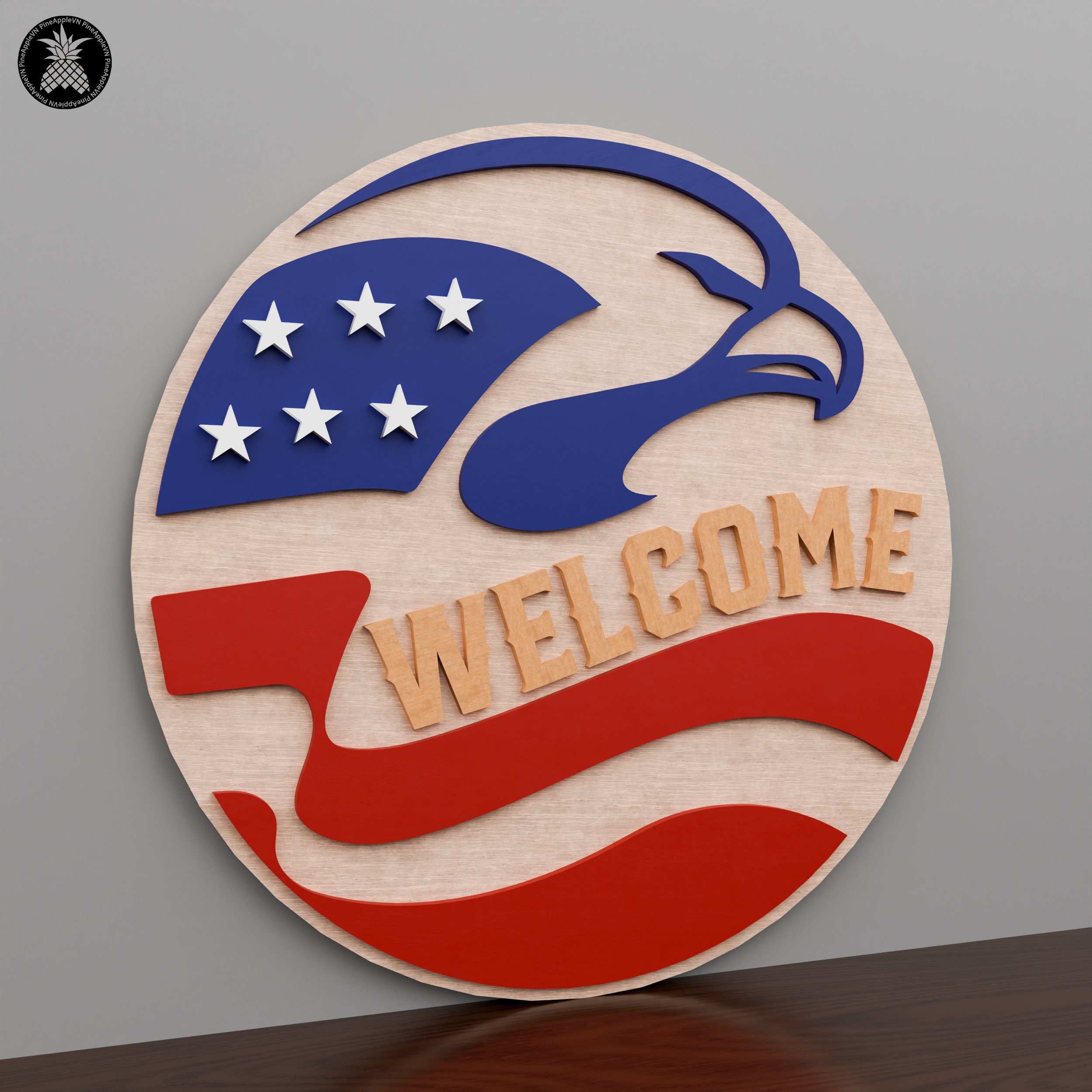 Laser Cut SVG, Eagle Welcome Sign Svg, Freedom Patriotic,4th of July ...