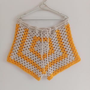 Handmade Crochet Granny Square Shorts: Boho Beachwear