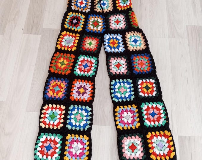Brown Crochet Pants with Lining