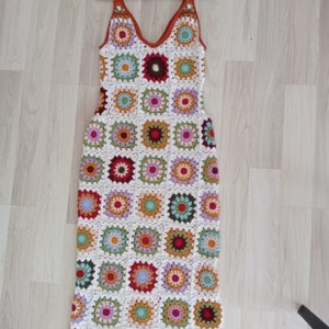 Crochet Dress, Granny Square Dress for Women, Handmade Granny Square Dress, Boho Dress, Hippie Dress, Crochet Maxi Dress, Festival Dress