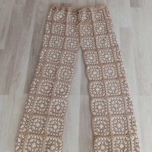 Crochet Pants, Granny Square Pants, Handmade Granny Square Pants, Crochet Trouser,  Granny Square Summer Pants, Handknitted Pants
