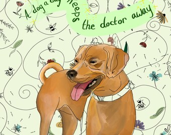 Custom Pet Portrait: Hand-Painted Dog Art (Digital Download)