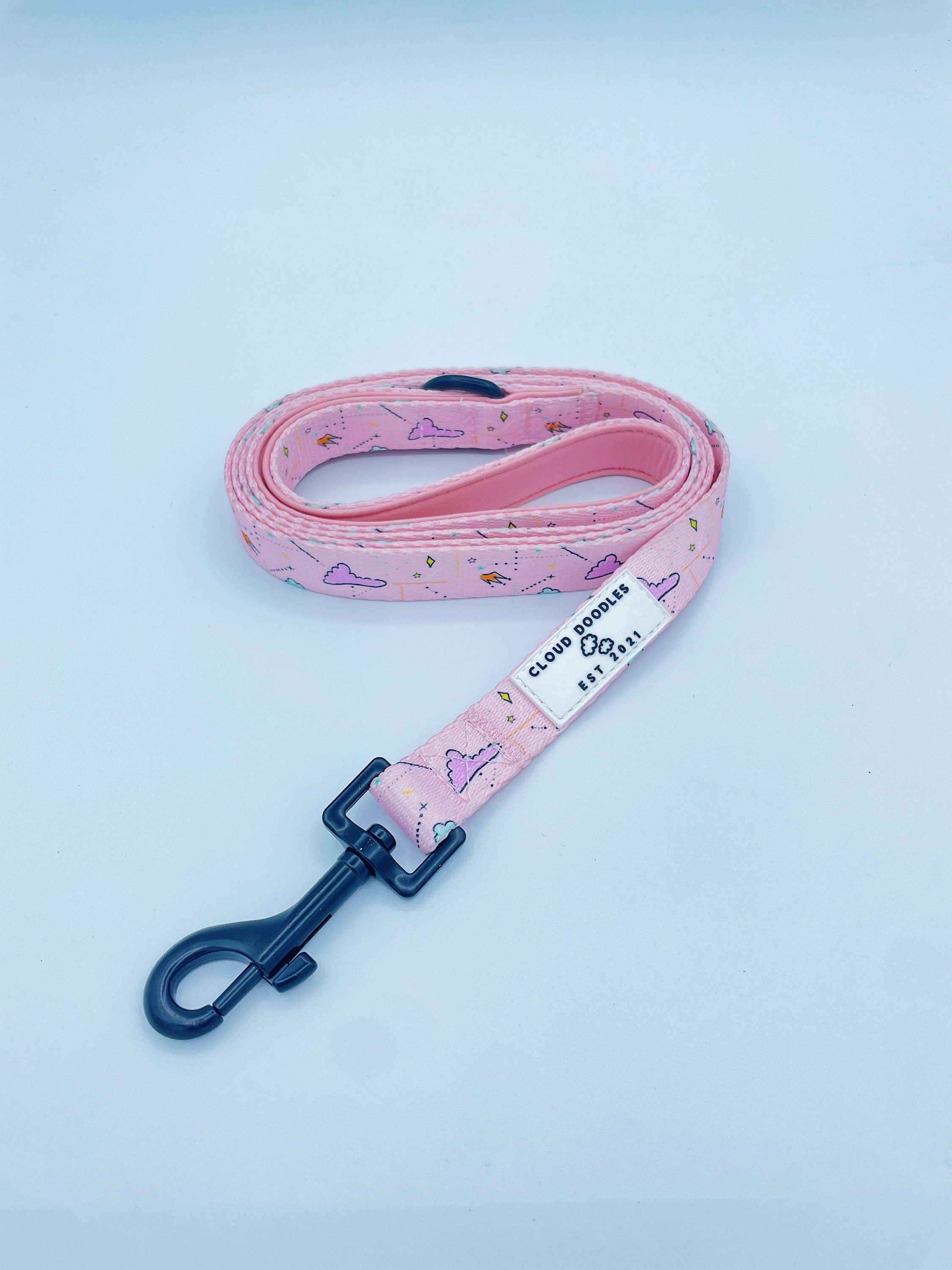 Klassische Hundeleine 1,8 m, 2,5 cm Breit – Mit Drehbarem Karabiner & Weichem Griff (Rosa)