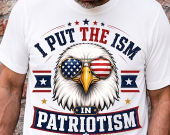 I Put The Tism In Patriotism PNG, American Eagle Flag PNG, Retro 4th of July Sublimation Design