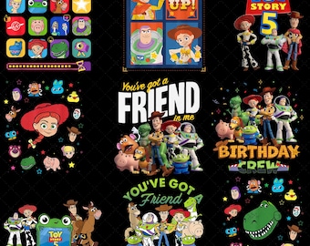 Toy Story 5 Characters Bundle PNG, You’ve Got a Friend in Me png, Cartoon Toy Friends Png