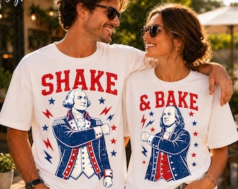 Shake And Bake PNG, Family Matching 4th Of July PNG, Patriotic Couple Png