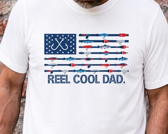 4th of July Fishing Dad PNG, Patriotic Angler Shirt Design, USA Flag Sublimation Download