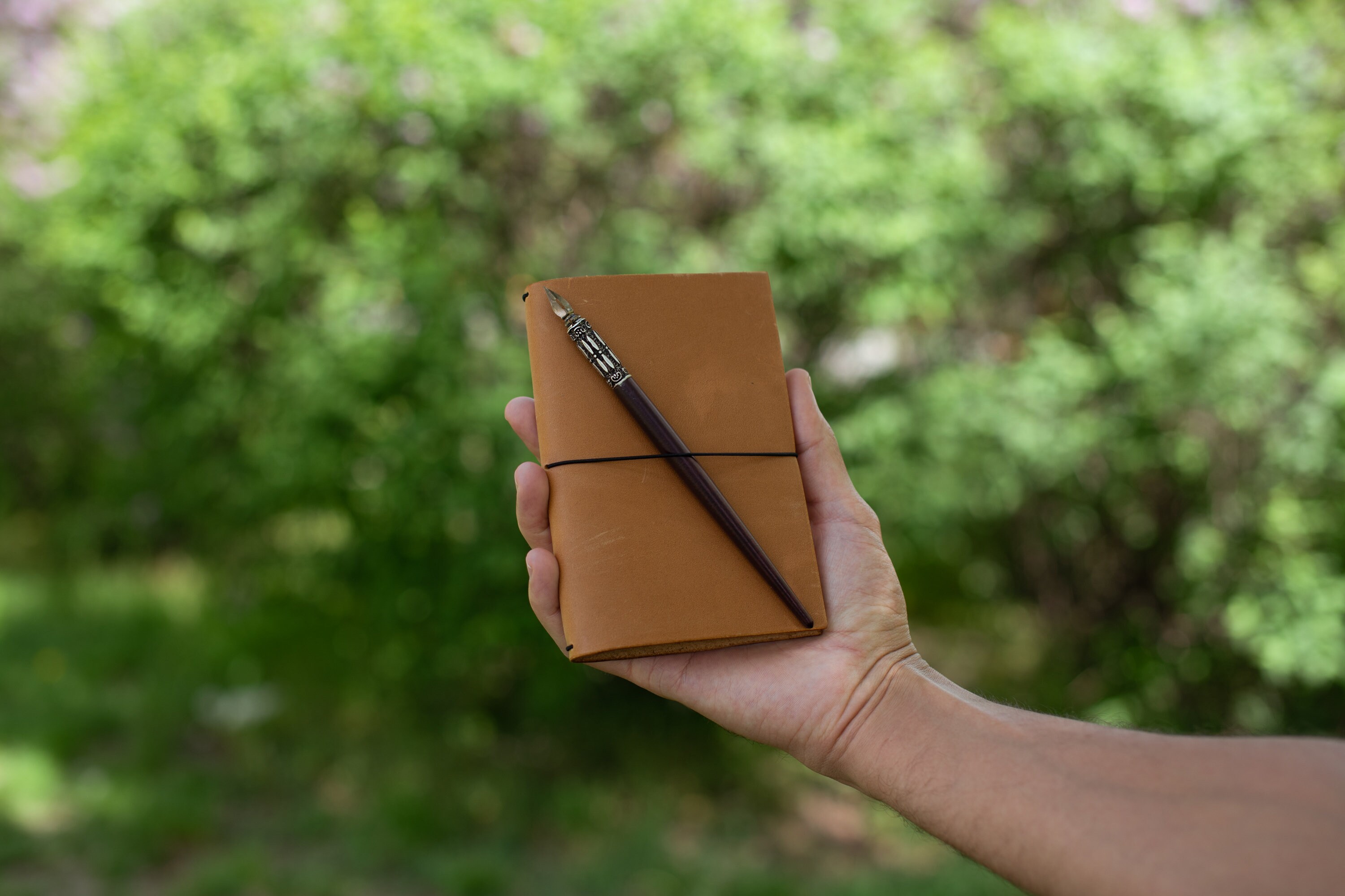 A6 Refillable Pocket Bullet Journal, Mini A6 Leather Notebook Cover