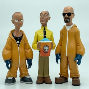 Classic Cartoon Style Breaking Bad Action Figure Cooking Clothes Walter Jesse and Gustavo Resin Model Miniature Figurines Desktop Decoration image 1