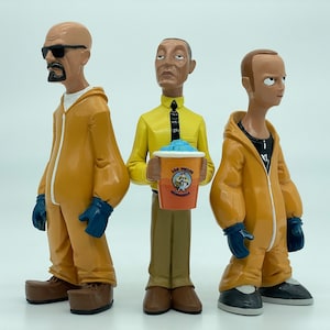 Classic Cartoon Style Breaking Bad Action Figure Cooking Clothes Walter Jesse and Gustavo Resin Model Miniature Figurines Desktop Decoration image 2