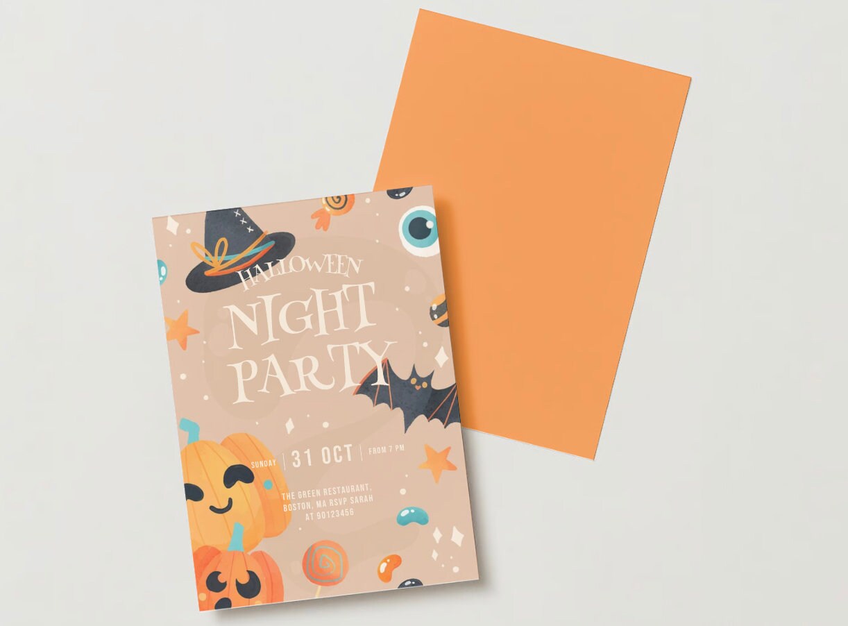 Editable Template Printable, Halloween Party Invitation, Spooky Season ...
