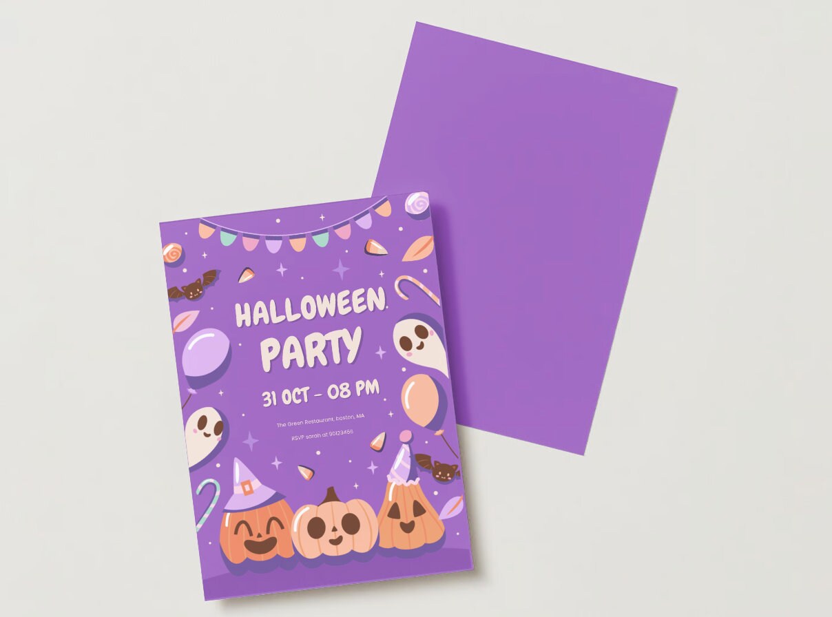 Editable Template Printable, Halloween Party Invitation, Spooky Season ...