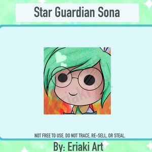 Star Guardian Sona Fire This is Fine Emote Badge Discord Twitch League of Legends LoL