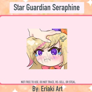 Star Guardian Seraphine Angy Cute Emote Badge Discord Twitch League of Legends LoL