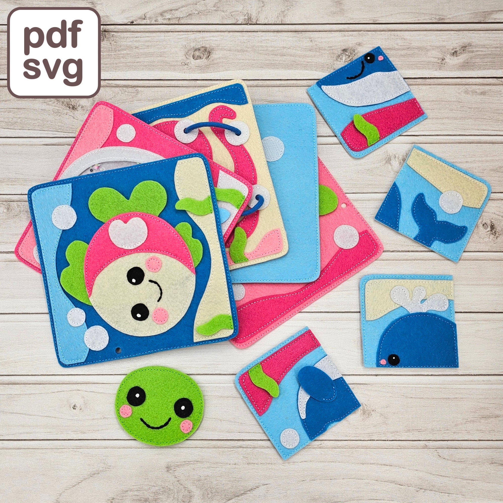 Sea Animals Quiet Book Pattern: Marine Life Sensory Book (PDF & SVG) - Etsy