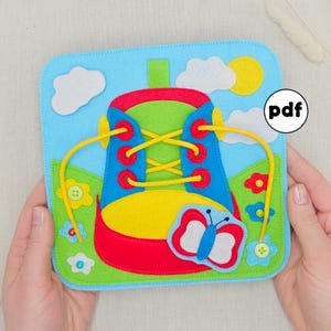 Schnürsenkel binden Quiet Book Page Pattern: Montessori Filz Nähprojekt (PDF-Vorlagen)