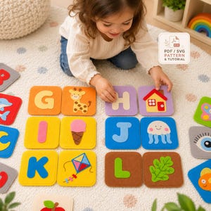 Felt Alphabet Cards PDF & SVG Pattern, Montessori ABC Learning