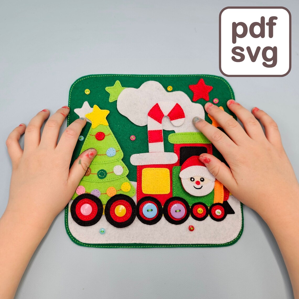 Christmas Quiet Book Pattern & Tutorial, DIY Felt Christmas Train Busy