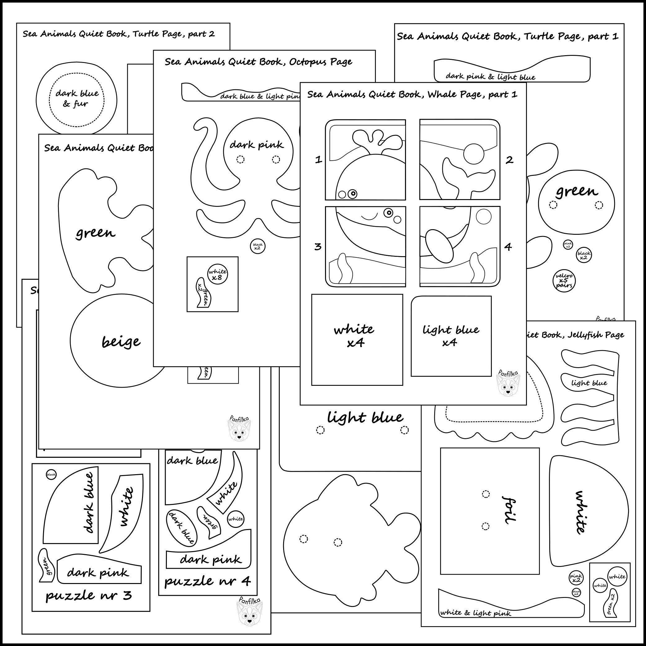 Sea Animals Quiet Book Pattern: Marine Life Sensory Book (PDF & SVG) - Etsy