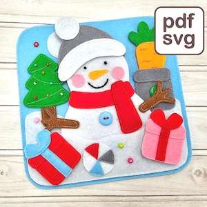 Christmas Quiet Book Pattern PDF | Felt Snowman Page | Busy Book Sewing Template | Holiday Activity for Toddlers | Handmade Gift Idea