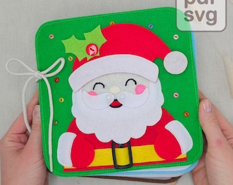 Patroon kerstboek: vilt activiteitenboek voor peuters (pdf en SVG)