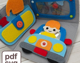 3D Garage Quiet Book Pattern: Felt Dollhouse Sewing Template (PDF & SVG)