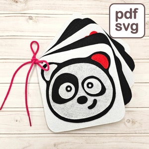 Motif de livre silencieux à contraste élevé PDF et SVG, cartes en feutre noir et blanc pour tout-petit, motif contrastant de stimulation du nourrisson.
