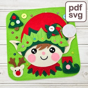 Christmas Quiet Book Pattern PDF & SVG | Felt Busy Book | Christmas Elf Sewing Template