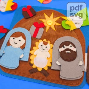 Bible Quiet Book Pattern PDF & SVG – Nativity Scene | The Birth of Jesus Page | Felt Sewing Template for Toddlers