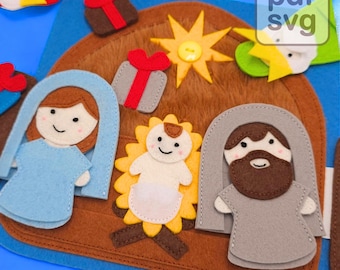 Nativity Scene Quiet Book Pattern: Felt Jesus Birth Page (PDF & SVG)