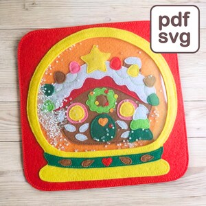 Patroon kerstboek rustig – pdf en SVG | Naaipatroon boek voelde druk | Sneeuwbolpagina