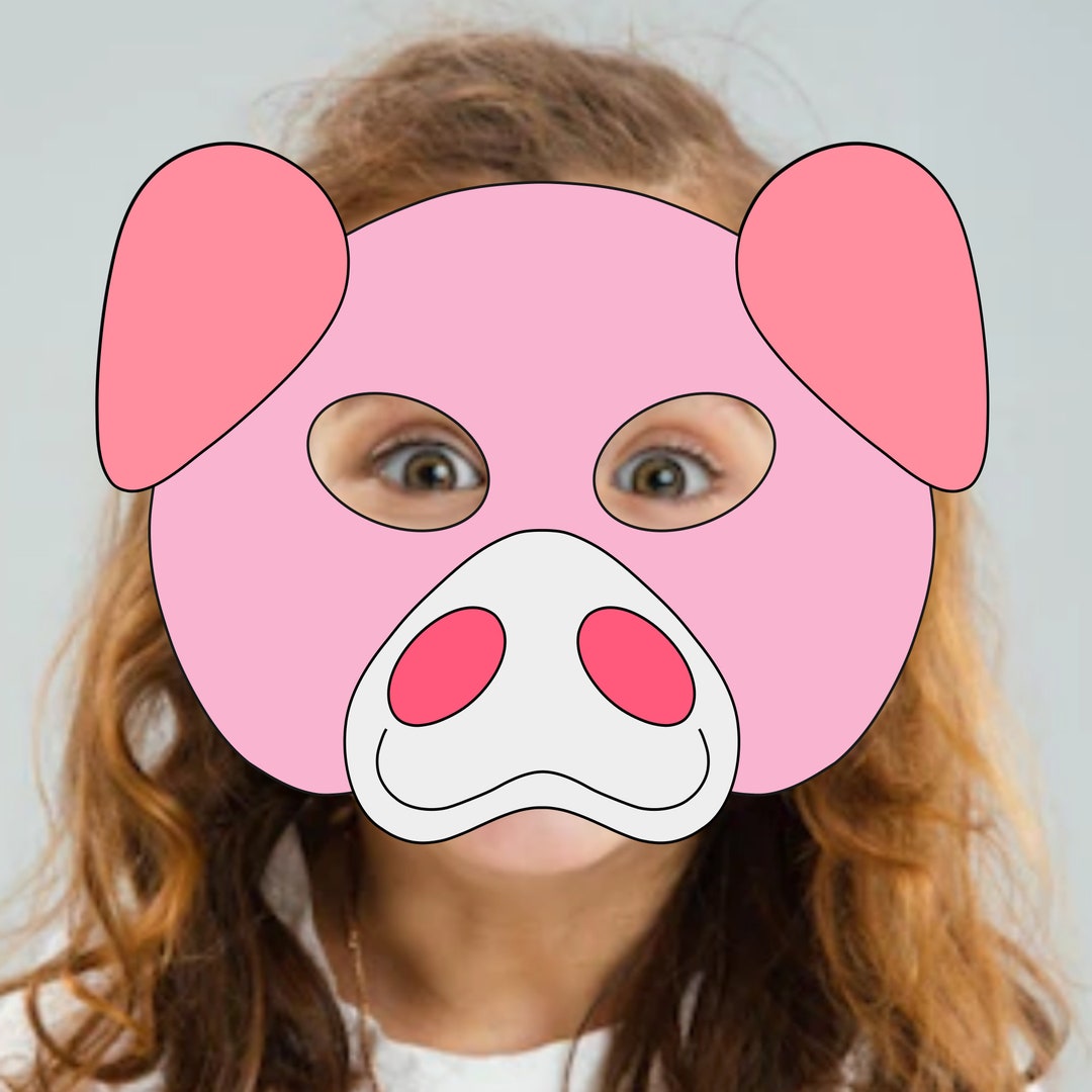 Printable Pig Mask Template Paper Party Mask Children's - Etsy UK