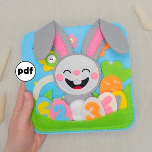 Easter Bunny Quiet Book PDF Pattern – Montessori Toddler Busy Book Page | Felt Sewing Tutorial