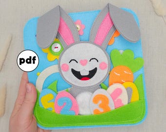 Easter Bunny Quiet Book PDF Pattern – Montessori Toddler Busy Book Page | Felt Sewing Tutorial