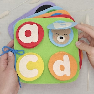 Alphabet Quiet Book PDF & SVG Pattern – Felt Animal Match and Color Learning Book