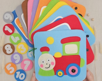Sensory Train Quiet Book Pattern: Felt Montessori Activity (PDF & SVG)