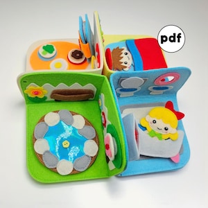 Dollhouse Pattern PDF, 3D Felt Doll House with Furniture, Dolls, and Play Kitchen, DIY Sewing Tutorial