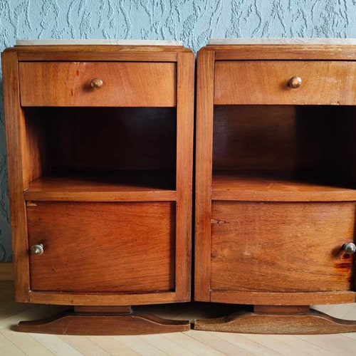 Pair of French Art Deco Bedsides Table Etsy