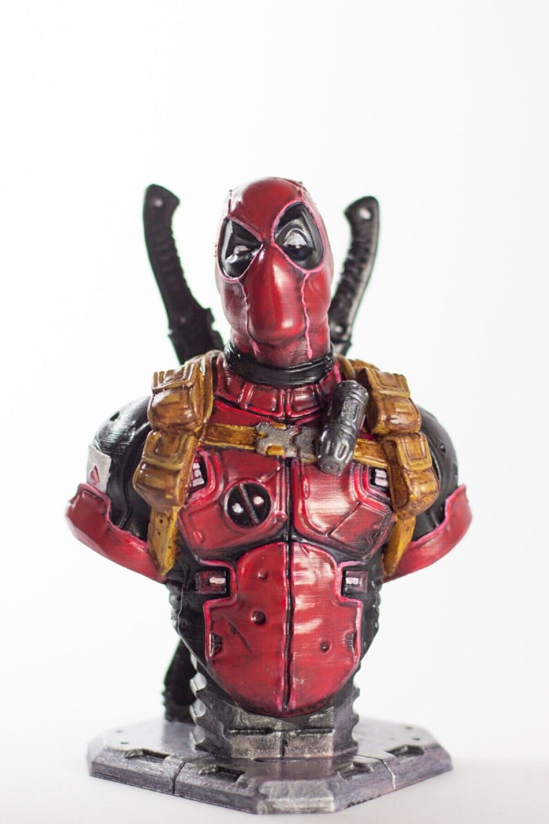 Marvel Deadpool Action Figure Bust Trinket Toys Miniature Etsy