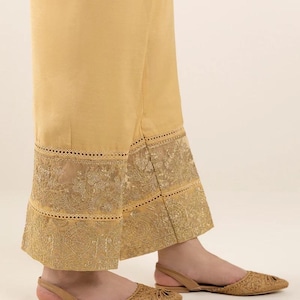 Embroidered Silk Cigarette Pants Pakistani Indian Bangladeshi Desi Eastern  Wear Ready to Ship