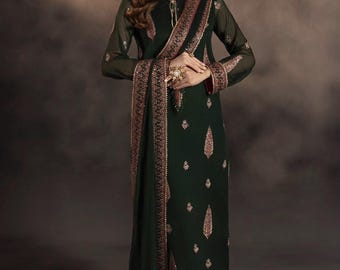 3pc chiffon suit Pakistani Indian Punjabi Bangladeshi desi designer shalwar kameez dress